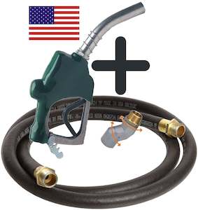 Hose: Ketta KTA petrol hose kit with 6 m x 25 mm (1 inch) hose and Carder automatic fuel dispensing nozzle