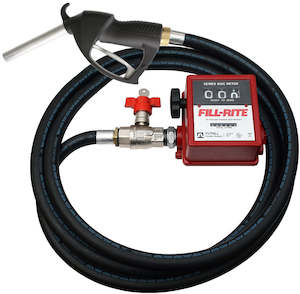 Hose: FoxHose JJK8 diesel 8 m x 25 mm (1 inch) hose and nozzle kit with locking fuel security tap and flow meter