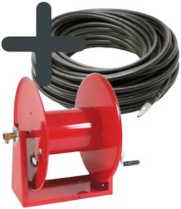 Water Blaster Accessories: Sauro Rossi Magnum hose reel with 80 m x 10 mm (3/8 inch) water blaster hose