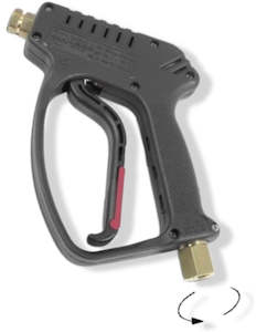 Spray Guns: PA Vega water blaster pistol with swivel 3/8 inch BSP(F) inlet 1/4 inch BSP(F) outlet 310 bar (4500 psi) 40 lpm