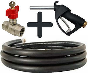 Diesel And Oil Hose: FoxHose APS 8 m x 25 mm (1 inch) diesel hose and Piusi manual nozzle with locking fuel security tap