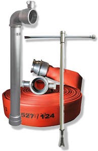 Plumbing Fittings: Ketta SP 5666 hydrant fill standpipe kit with key and FireLine hose 25 m x 70 mm and couplings kit