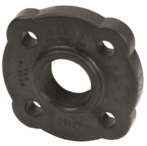 Ansi Flanges: Banjo 1-1/2 inch NPT(F) ANSI flange female threaded 4 x bolt Polypropylene