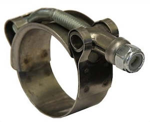 Jumbo wide band hose clamp (97 to 105 mm clamping range) for 100 mm lay flat hose