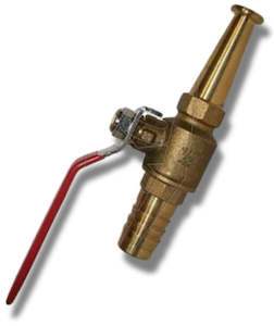 Ketta FFS brass wash-down nozzle with 20 mm (3/4 inch) ball valve and hose tail