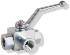 Ketta F675 1/2 BSP(F) ball valve 3 way zinc plated steel L port 315 bar (4500 psi)