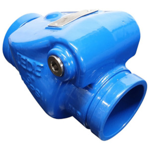 Plumbing Check Valves: T-Rex VRC-080 80 mm 3 inch swing check valve in cast iron with roll groove ports