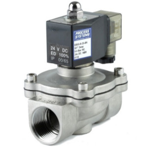 Solenoid Valves: ES55 Stainless steel solenoid valve normally closed 3/8 inch BSP port size 0 to 7 bar (choose 12v, 24v or 240v)