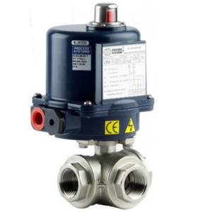 Plumbing Ball Valves: Ketta BLS 4 inch BSP(F) 3-way electric stainless steel ball valve (choose 12v, 24v or 240v)