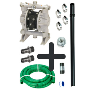 Aro Ingersoll Rand: Aro 1/2 inch NPT(F) poly air operated diaphragm drum pump kit (Santoprene) 49 lpm 6.9 bar (100 psi)