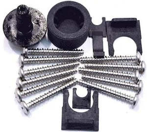 Flojet: FloJet 20793100A mounting hardware kit including screws and port clips for G57 pump