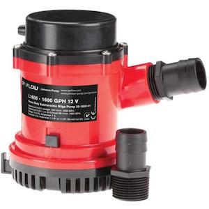 Johnson L1600 12v submersible pump 30 and 32 mm (1-1/8 and 1-1/4 inch) hose tail 100 lpm