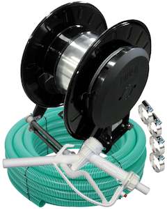 Ketta XL retractable hose reel kit with 10 m x 25 mm (1 inch) green SD hose and …