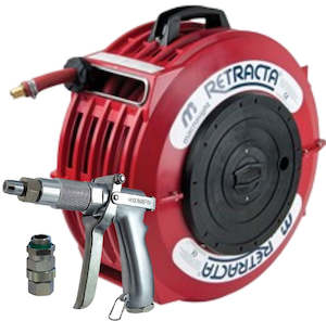 Retracta WD316R-01 red spray hose reel with 16 m x 10 mm (3/8 inch) hose and K-p…