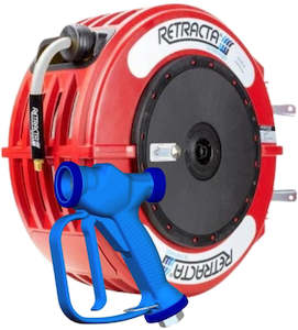 Retracta: Retracta HW420R-01 R3 Premium Red hose reel with gun and 20 m x 13 mm (1/2 inch) hot wash hose 10 bar (150 psi)