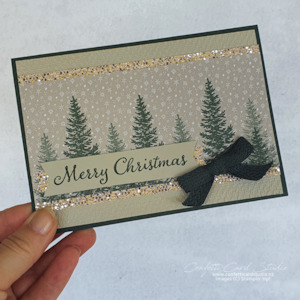 Sparkly Evergreen Christmas Card - Confetti Card Studio