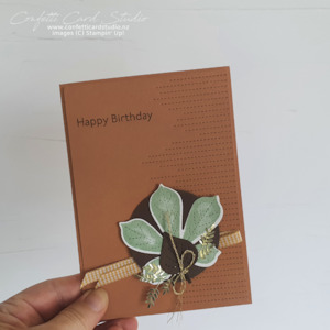 Stitched Leaf Handmade Birthday Card - Confetti Card Studio