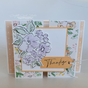 Papaya Hand-Penned Gate Fold Card - Confetti Card Studio