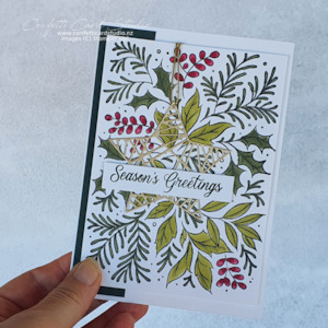 Festive Foliage Christmas Card - Confetti Card Studio