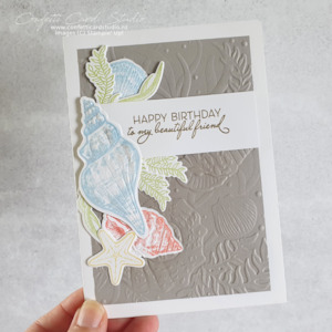 Seashells Handmade Birthday Card - Confetti Card Studio