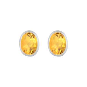 Citrine Oval Stud