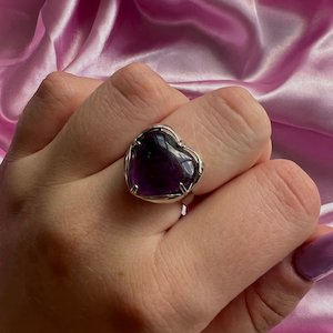 Amethyst Heart Ring