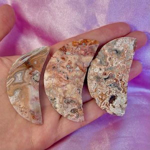 Pink Crazy Lace Agate Moon