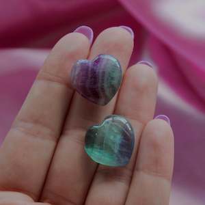 Rainbow Fluorite Heart