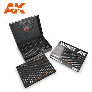 AK-Interactive AK10047 Weathering Pencils DeLuxe Edition Box (37 waterpencil colors)