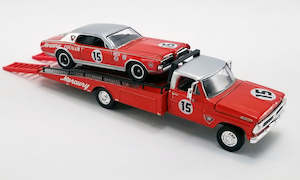 ACME 51343 Parnelli Jones' #15 1967 Mercury Trans Am Cougar & Ford F350 Ramp Truck