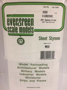 Hobby equipment and supply: Evergreen 2060 Sheet - V Groove - 1.50mm