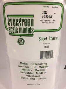 Hobby equipment and supply: Evergreen 2050 Sheet - V Groove - 1.30mm