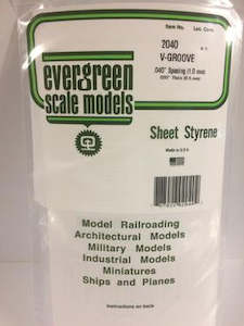 Hobby equipment and supply: Evergreen 2040 Sheet - V Groove - 1.00mm