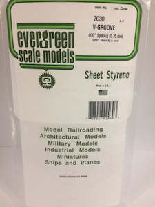 Hobby equipment and supply: Evergreen 2030 Sheet - V Groove - 0.75mm