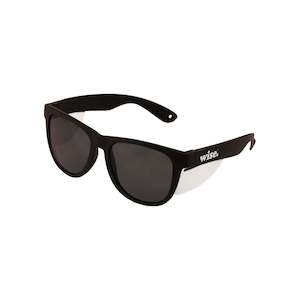 Wise Street Safety Glasses, Black Frame with Smoke Lense