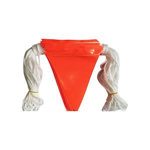 Bunting Flags - Orange Flags on Rope, 30m