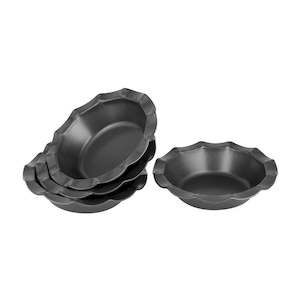 Bakemaster Mini Bakeware Fluted Individual Pie Dish - 13cm - Set of 4