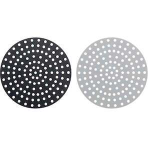 Cuisena Air Fryer Silicone Round Mat - Set of 2 - 19.5cm - Black & Grey