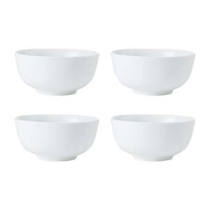 Mikasa Chalk 4-Piece Porcelain Cereal Bowl Set - 14cm - White