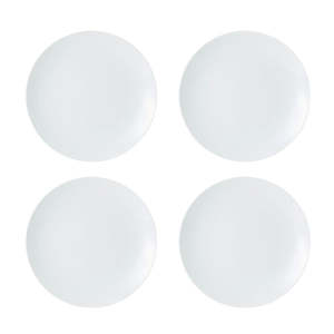 Mikasa Chalk 4-Piece Porcelain Dinner Plate Set - 27cm - White