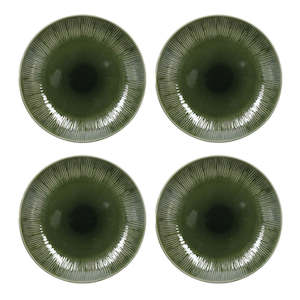 Mikasa Jardin Stoneware 4 Piece Dinner Plate Set - 27cm- Green