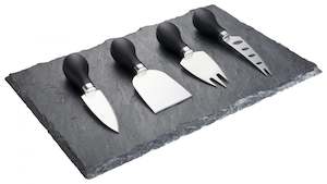 Knife Sets: Taylors 4Pc Black Slate Cheese Board Set - Lscb02