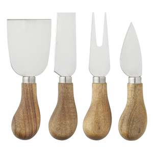 Knife Sets: Taylors 4Pc Acacia Cheese Knife Set - X220072