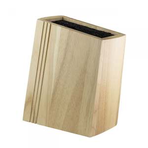 Knife Blocks: Taylors Rubberwood Sloping Universal Knife Block - 8132