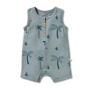 Wilson + Frenchy Palm Days Organic Henley Growsuit - Cotton Jersey