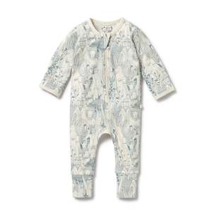 Wilson + Frenchy Hello Friends Organic Zipsuit with Feet - Cotton Jersey