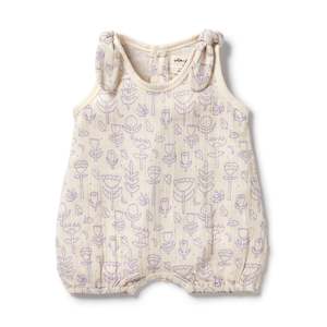 Clothing: Wilson + Frenchy Flow Organic Crinkle Tie Playsuit -Organic Cotton Gauze