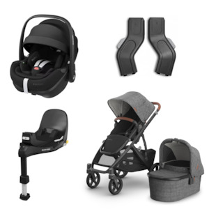 UPPAbaby VISTA V3 Stroller, Maxi Cosi Pebble 360 Pro capsule & Familyfix 360 Pro…