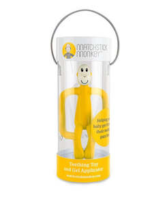 Matchstick Monkey Teething Toy and Gel Applicator - Yellow