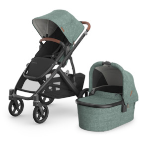 UPPAbaby Vista V3 Stroller with Bassinet - Gwen ( Green Melange + Carbon Frame +…